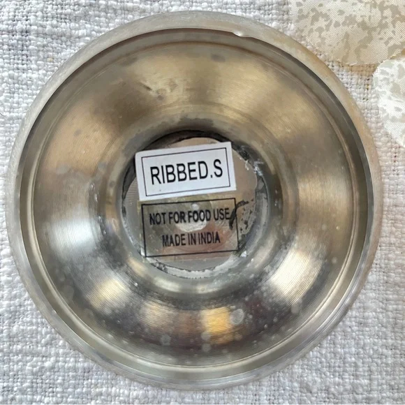 Pedestal Style Candle Holder or Trinket Dish Silver Plated Over 4” Wide - Picture 9 of 11